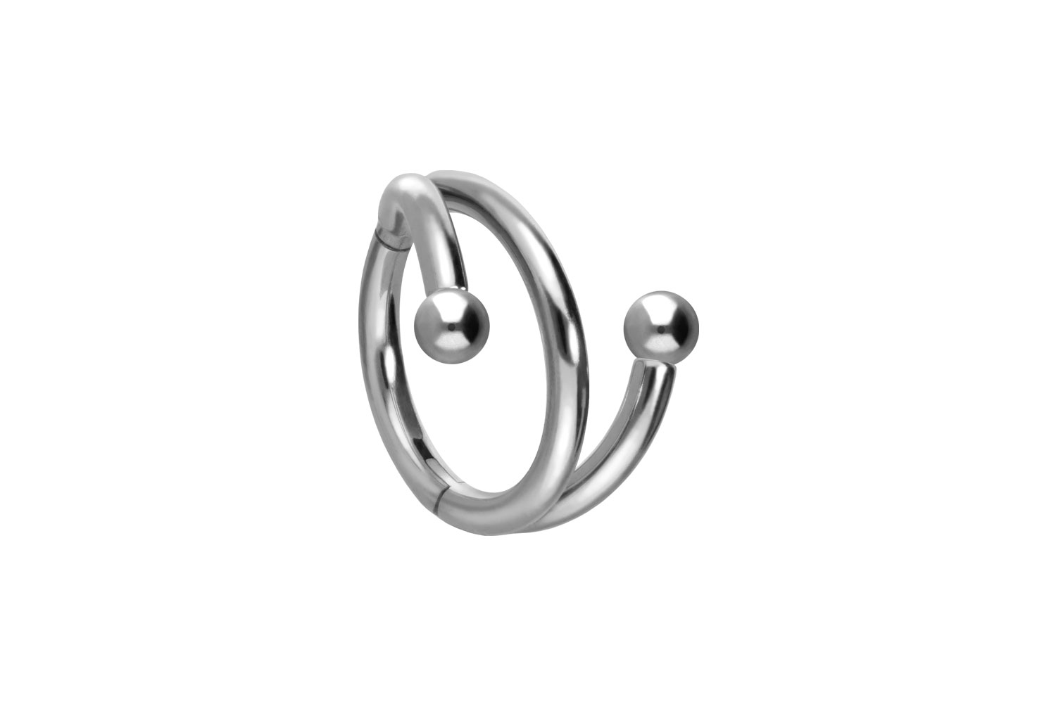 Titan Segmentring Clicker Piercing mit Innengewinde 3 RINGE + 2 KUGELN